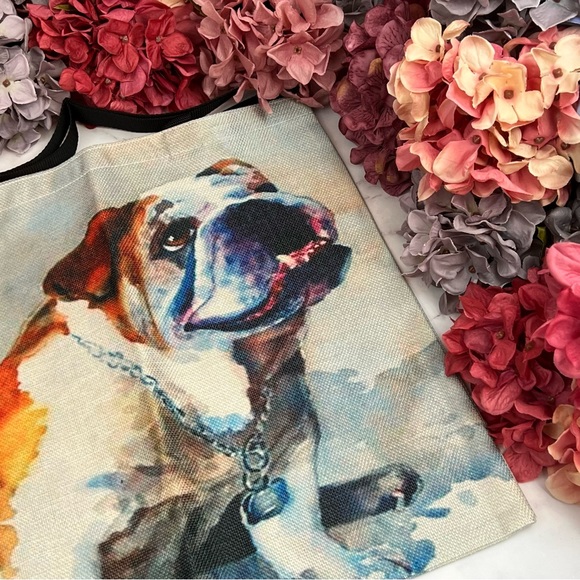Eco-Friendly Adorable English Bulldog Folding Tote Bag - Picture 7 of 14